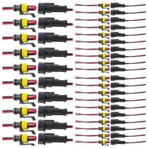 2/5/10 Set 2-Pin 2Way 20cm Waterproof Male Female Wire Connector PlugElectrical - Picture 1 of 9