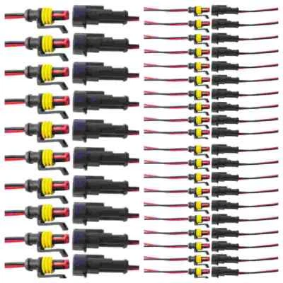 2/5/10 Set 2-Pin 2Way 20cm Waterproof Male Female Wire Connector PlugElectrical - Image 1 of 4