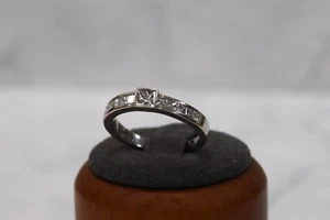 18ct White Gold Diamond Band - Size M½ - Picture 1 of 7