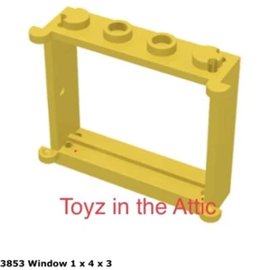 Lego 1x 3853 Ventana Amarilla 1 x 4 x 3 Ciudad Años 80 - Imagen 1 de 1