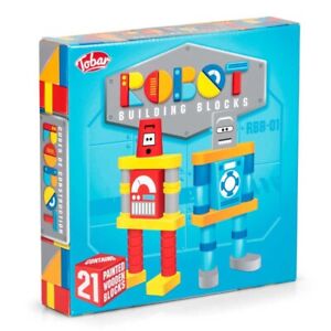 Robot Building Stacking Blocks Wooden Childrens Traditional Toy Early Learning