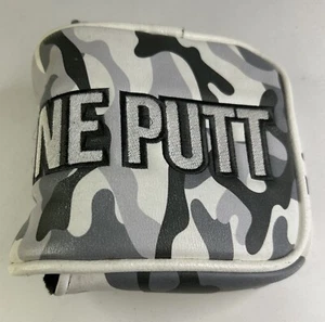 CMC Limited Edition “One Putt” Gray & White Mallet Putter Golf Club Head Cover - Picture 1 of 6