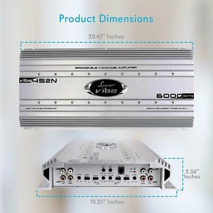 AMPLIFICATORE LANZAR VIBE 452N 6000 WATT 4 CANALI X SUB SPL CONTROLLO REMOTO SUB - Foto 1 di 9