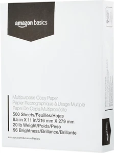 Multipurpose Copy Printer Paper, 20 Pound, White, 96 Brightness, 8.5 X 11 Inch, - Picture 1 of 12