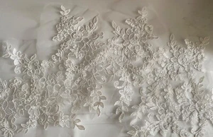 Bundle 6pcs Bridal Ivory Floral Lace Applique Sew On Embroidered Lace Motif - Picture 1 of 9