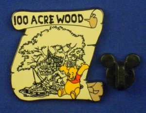 Pin Winnie the Pooh de madera de 100 acres en mapa 100 años de sueños #79 LE OC # 8350  - Imagen 1 de 5