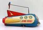 Vintage Mt Battery Operate Atomic Rocket X 1800 Spaceship Litho Tin Toy Japan