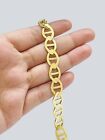 10k Yellow Gold Anchor Mariner Link Bracelet 9 Inch 12mm Real 10kt Lobster Lock