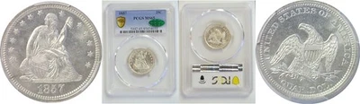 1857 25C Seated Liberty Quarter PCGS MS-65 CAC - Image 1 of 3
