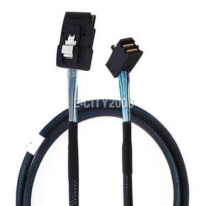 Internal Mini SAS SFF-8087 to Mini SAS High Density HD SFF-8643 Elbow Data Cable - Picture 1 of 14