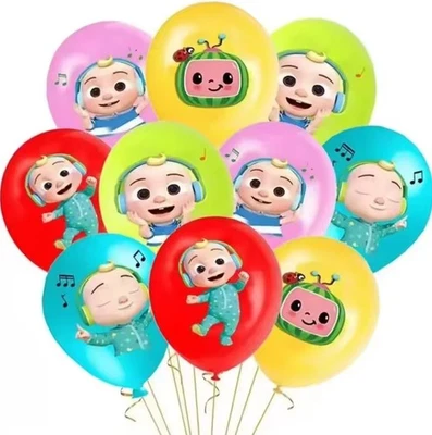 COCOMELON Balloons x10 Birthday Party Decorations Latex Balloon Boys Girls Kids - Image 1 of 4