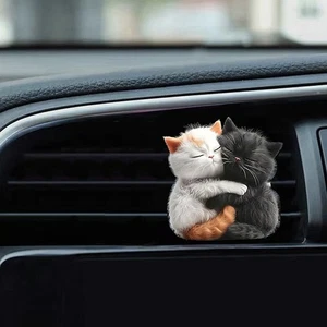 2Set Cute Cuddle Cat Perfume Diffuser Car Air Freshener Clip Car Decoration - Picture 1 of 4