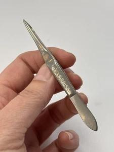 Vintage La Cross Pinzette USA 3,5" selten schwer schöne spitze Spitze - Bild 1 von 3