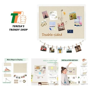 Versatile 30" x 20" Double-Sided Cork Board for Stylish Displays & Organizing - Picture 1 of 10