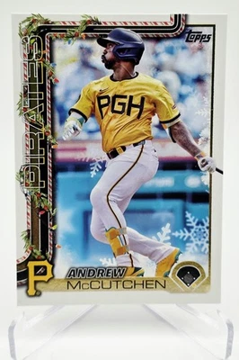 Parte posterior de galletas y borde de bastón de caramelo Topps Holiday Andrew McCUTCHEN H79 2025 SSP RARO Foto 1 de 2