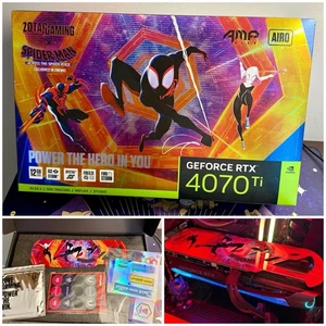 ZOTAC GeForce RTX 4070Ti 12GB GDDR6X AMP AIRO Spiderman Graphics Card - Afbeelding 1 van 13