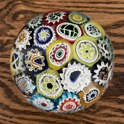 Pisapapeles vintage de Murano Millefiori arte vidrio bastones multicolores italianos Foto 1 de 4