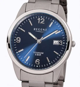 Elegante Orologio Uomo Regent F-433 TITANIO PIENO - Data - 5 ATM WR - Ipoallergenico - Foto 1 di 5
