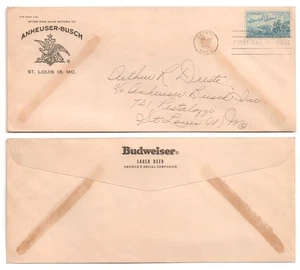 US Sc 1000 Landing of Cadillac FDC on ANHEUSER-BUSCH BUDWEISER Stationery - Picture 1 of 1
