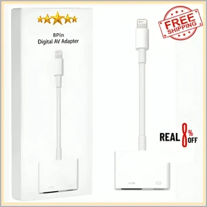 FOR APPLE 8 PIN TO HDMI DIGITAL AV TV ADAPTER CABLE FOR IPHONE IPAD A1438 CABLE - Picture 1 of 8
