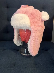 hat and gloves toddler girl cat and jack 2T-5T pink white - Picture 1 of 6