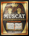 Ancienne Etiquette de Vin MUSCAT Henri LIMOUZY &#224; Perpignan (Pyr. Orient.) - TBE