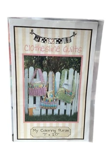UNCUT FF Sewing Pattern Clothesline Quilts Coloring Purse Activity Bag - Picture 1 of 2