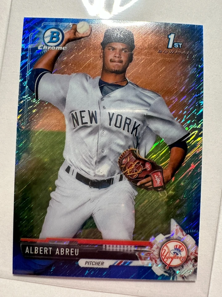K53,955- 2017 Bowman Chrome Mini Prosp. Blue Shimmer #BCP153 Albert Abreu #/150 - Image 1 of 1