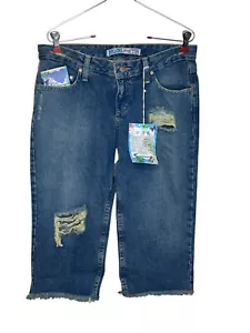 Mudd Women's Jeans Cut-Off P04 Distressed Raw Hem Shorts Denim Blue Sz. 7 NWT - Picture 1 of 11