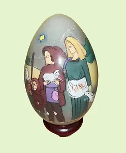 TREASURED VISIONS HAND BLOWN & PAINTED GLASS EGG W/ORIGINAL BOX - Picture 1 of 3