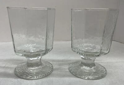 Lote de 2 vasos octogonales de corte de cristal/jugo Foto 1 de 4