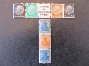 GERMANY, GERMANIA & HINDENBURG SE-TENANT'S, MINT - Picture 1 of 3