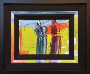 PETER MAX "SAGE" 1989 | ORIGINAL PAINTING 19X23" | PAINTED FILLET | RETAIL $14K - Picture 1 of 3