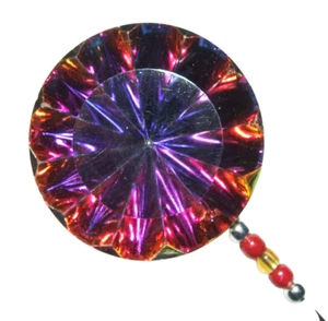 CALEIDOSCOPIO DE VIDRIO ALEMÁN Palo Largo Sombrero Pin Sombrero Estilo Vintage Plata Plt - Imagen 1 de 3