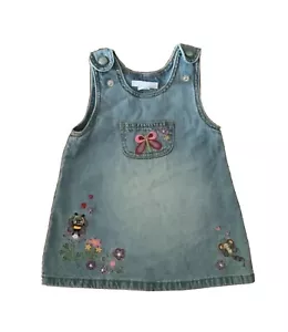 H&M Baby Mädchen Denim ärmellos bestickt Blumen Pullover 4 bis 6 Monate gebraucht - Bild 1 von 12