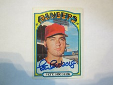 1972 Topps # 64 Pete Broberg Autograph / Signed Card Texas Rangers (C19)