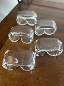 5 Daum France Handmade Art Glass Napkin Rings 1960's Hollywood Regency Style