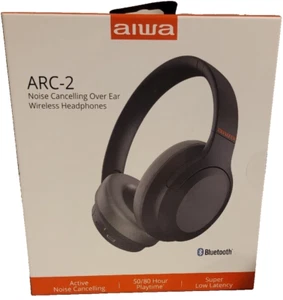 Aiwa Arc-2 Noise Cancelling Over The Ear Wireless Headphones 50/80 Battery NEW - Picture 1 of 8