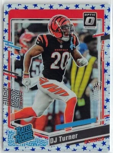 2023 Donruss Optic DJ Turner Rookie Card Stars Parallel Cincinnati Bengals #220 - Picture 1 of 2