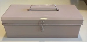 Anthropologie Toolbox by Rosy Rings Pink metal toolbox 14 x 6 x 5 - Picture 1 of 7
