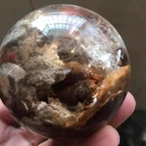 314g  Natural Ghost Quartz ball Crystal Energy Gem ball Reiki healing - Photo 1 sur 12