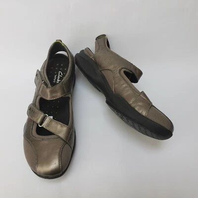 Clarks Mujer Onda Zapatos Sandalias Planas Metálicas Dorado Talla US 9.5 N Foto 1 de 4