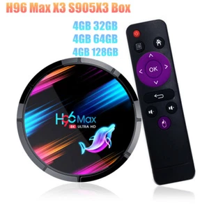 H96 MAX X3 S905X3 Android 9.0 Smart Set Top Box 4G 128G TV Box WiFi Media player - Photo 1/18