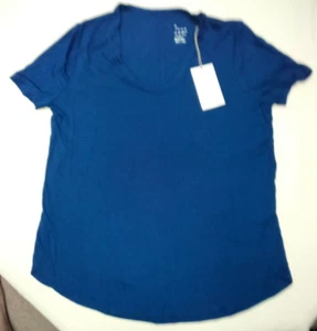 A NEW DAY, Women's Slim Fit Short Sleeve Scoop Neck T-Shirt Blue XS, NWT - Picture 1 of 5