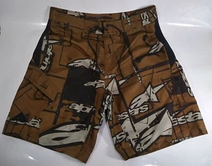 Pantalones cortos de tabla Alpinestars para hombre talla 33 marrones surf natación motocross en excelente estado - Imagen 1 de 3