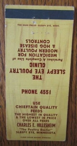 FARM IMPLEMENT: CHIEFTAIN FEEDS (SLEEPY EYE, MINNESOTA) MATCHBOOK MATCHCOVER -F8 - Picture 1 of 1