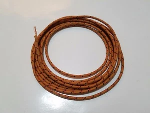 5 feet Vintage Braided Cloth Covered Primary Wire 16 gauge Orange w/ Black Red - Picture 1 of 3