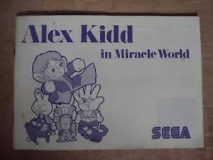 ORIGINAL SEGA MASTER SYSTEM MANUAL ONLY ALEX KIDD IN MIRACLE WORLD UK VERSION - Picture 1 of 2