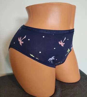 Lane Bryant Cacique Cotton Hipster Panties Panty 18/20 Blue Palm Trees Pink - Image 1 of 4