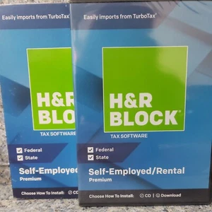 🛑 H&R Premium Self Employed/Rental 2018 Tax Software Fed/State Turbo - Picture 1 of 3